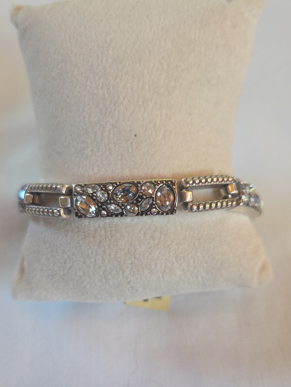 Brighton Silver-Tone Crystal Link Bracelet